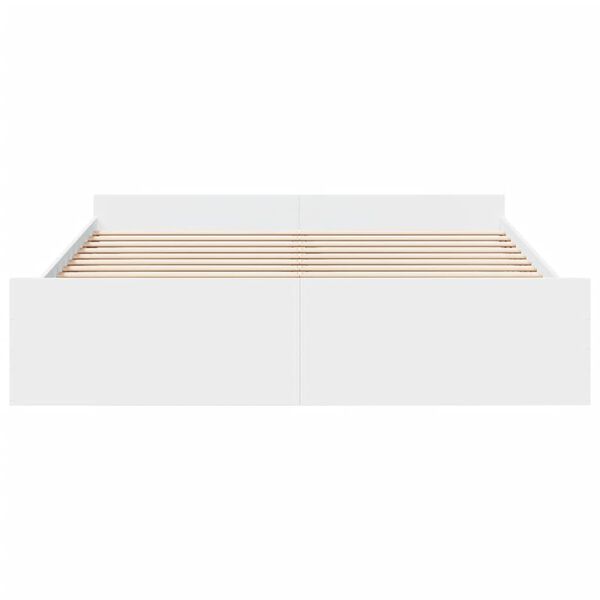 vidaXL Bed Frame with Drawers without Mattress White 180x200 cm Super King