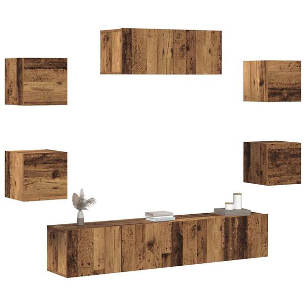 vidaXL 5 Piece TV Cabinet Set Wall-mounted Old Wood