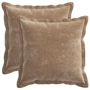 vidaXL Cushion Cover 2 pcs HOUTEN Brown 30 x 30 cm Chenille Fabric