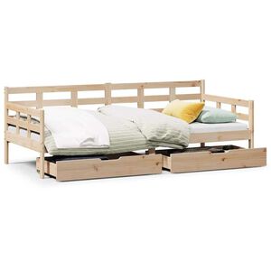 vidaXL Daybed with Drawers without Mattress 80x200 cm Solid Wood