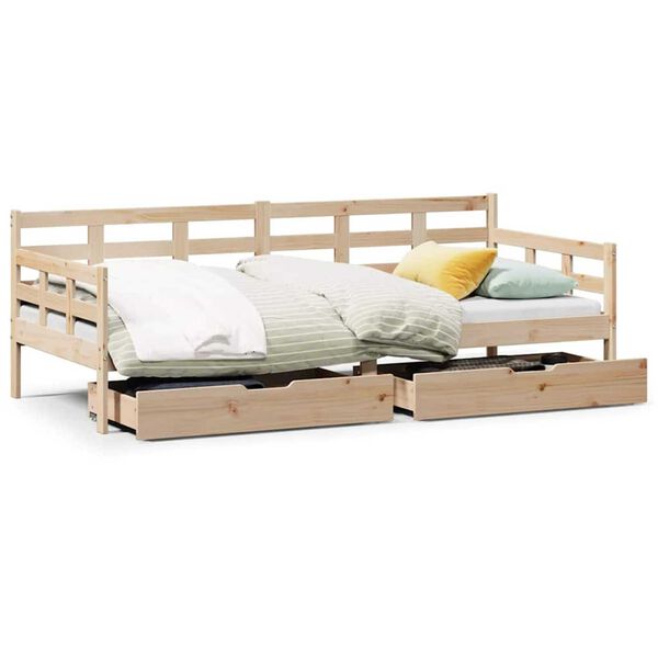 vidaXL Daybed with Drawers without Mattress 80x200 cm Solid Wood