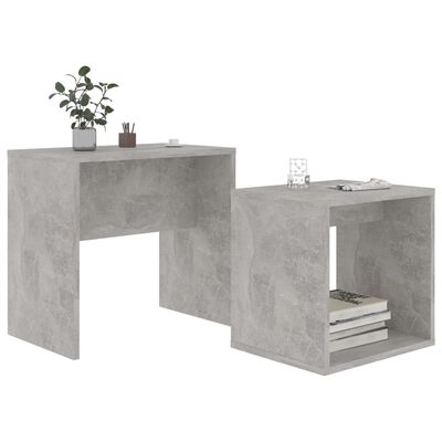 vidaXL Coffee Table Set Concrete Grey 48x30x45 cm Chipboard