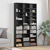 vidaXL CD Cabinet Black Oak 101 x 23 x 177.5 cm Engineered Wood