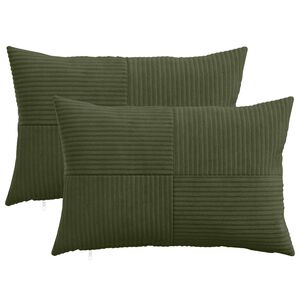vidaXL Cushion Cover 2 pcs ALMELO Green 30 x 50 cm Corduroy