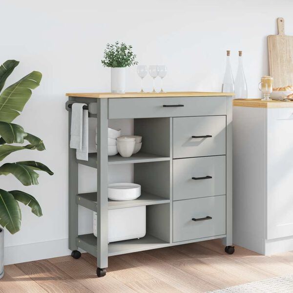vidaXL Kitchen Trolley MONZA 84x40x88.5 cm Solid Wood Pine