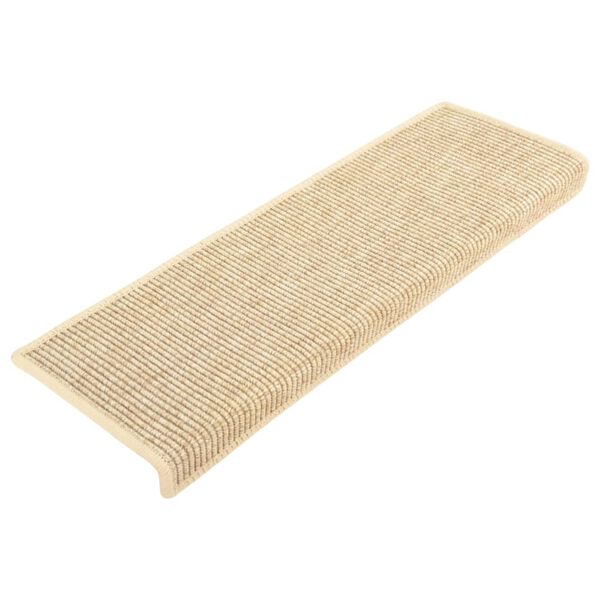 vidaXL Stair Mats 15 pcs 65x21x4 cm Light Beige Rectangular Edge