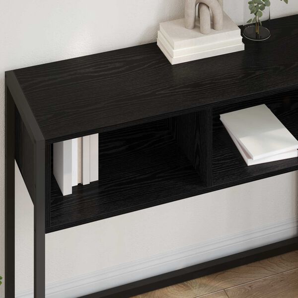 vidaXL End Table Black Oak 100 x 36 x 75 cm Engineered Wood