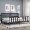 vidaXL Bed Frame without Mattress Grey 200x200 cm Solid Wood Pine