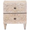 vidaXL Bedside Cabinet White 40 x 33.5 x 46 cm Solid Mango Wood