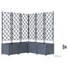 vidaXL Garden Planter 5 pcs LiGht Grey 120 x 120 x 142 cm PP