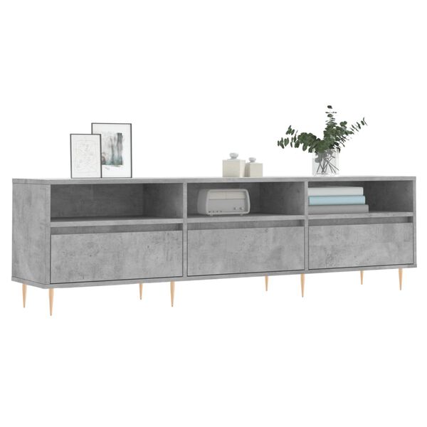 vidaXL TV Cabinet Concrete Grey 150x30x44.5 cm Engineered Wood