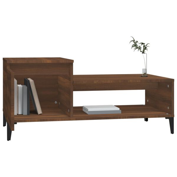 vidaXL Coffee Table Brown Oak 100x50x45 cm Engineered Wood