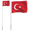 vidaXL Turkey Flag and Pole 5.55 m Aluminium