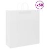vidaXL Paper Bags 50 pcs with Handles White 45x17x48 cm