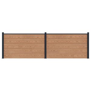vidaXL Fence Panel 2 pcs WPC and Aluminium Brown