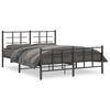 vidaXL Metal Bed Frame without Mattress with Footboard Black 150x200cm