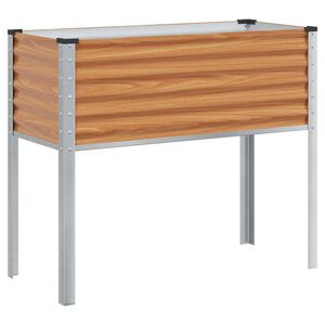 vidaXL Garden Planter Light Brown 100 x 45 x 90 cm Galvanised Steel