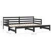 vidaXL Pull-out Day Bed without Mattress Black 2x(90x200)cm
