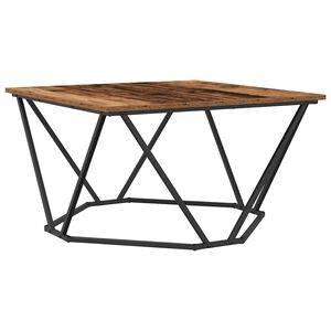 vidaXL Coffee Table Old Wood 80 x 80 x 45 cm Engineered Wood and Steel