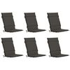 vidaXL High Back Chair Cushion GEMERT 6 pcs 100% Polyester Anthracite