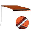 vidaXL Retractable Awning | Orange and brown fabric, grey frame