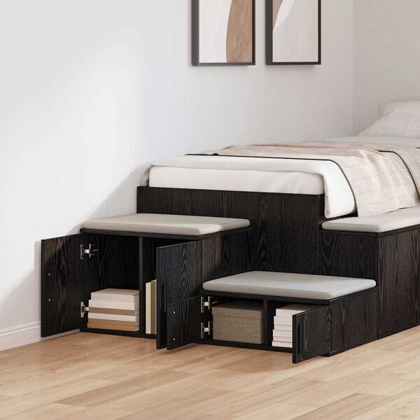 vidaXL Storage Cabinet 2 pcs Black Oak 108 x 41 x 40 cm