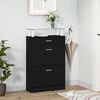 vidaXL Shoe Cabinet Black 63x24x104 cm Engineered Wood