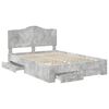vidaXL Bed Frame Concrete Grey 140 x 190 cm Engineered Wood