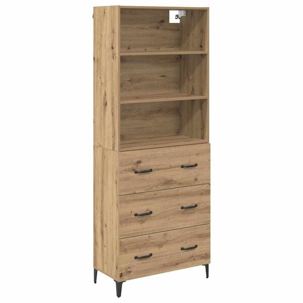 vidaXL Highboard Artisan Oak 69.5 x 34 x 180 cm Engineered Wood