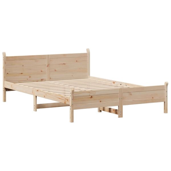 vidaXL Bed Frame without Mattress 120x190 cm Small Double Solid Wood Pine