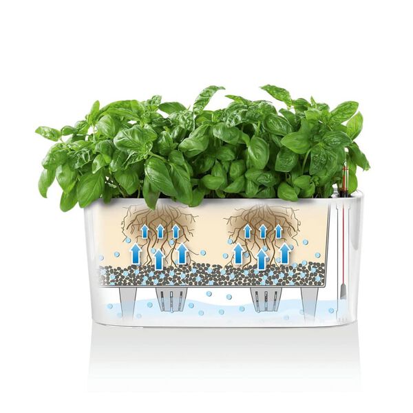 LECHUZA Planter DELTA 10 ALL-IN-ONE Metallic Charcoal