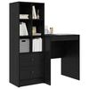 vidaXL Desk with Drawer 2 pcs Black Oak