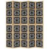 vidaXL Room Divider 5 Panels Brown and Black Solid Wood Paulownia