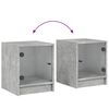 vidaXL Bedside Cabinet with Glass Door Concrete Grey 35x37x42 cm