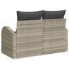 vidaXL Garden Sofa Light Grey 124 x 62 x 69cm Poly Rattan