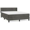 vidaXL Box Spring Bed with Mattress Dark Grey 140x200 cm Velvet