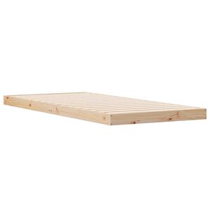 vidaXL Floor Bed Frame Natural 223.5 x 84 x 9 cm Solid Pine Wood