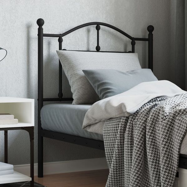 vidaXL Metal Replace Headboard Black 80 cm