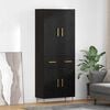 vidaXL Highboard Black Oak 69.5 x 34 x 180 cm Engineered Wood