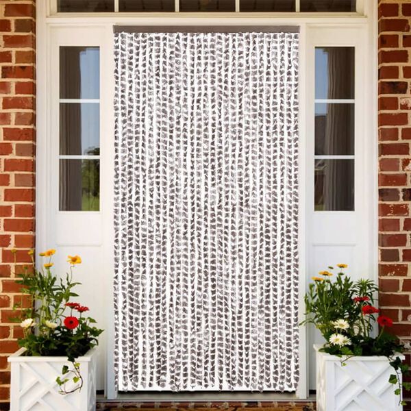 vidaXL Fly Curtain Taupe and White 118x220 cm Chenille