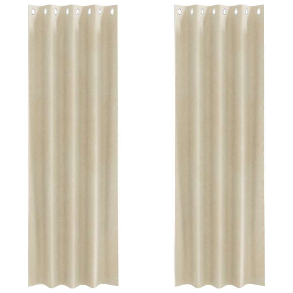 vidaXL Blackout Curtains 2 pcs Cream 140 x 260 cm Velvet