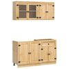 vidaXL Cabinet with Shelf with Storage 4 pcs Honey Solid Pine Wood
