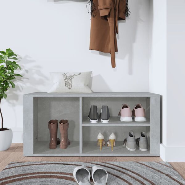 vidaXL Shoe Cabinet Concrete Grey 100x35x45 cm Engineered Wood