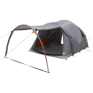 vidaXL Tunnel Tent with Roof Grey and Orange 370 x 275 x 210 cm