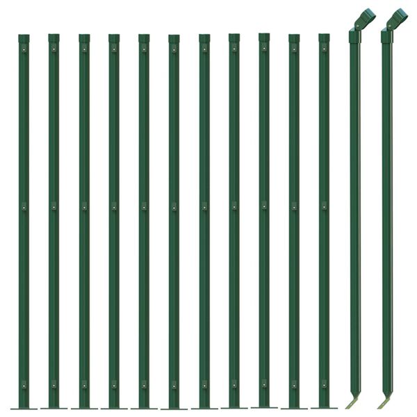 vidaXL Wire Mesh Fence with Flange Green 1x25 m
