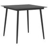 vidaXL Garden Table | Black | Powder-coated steel, glass | 80 x 80 x 74 cm