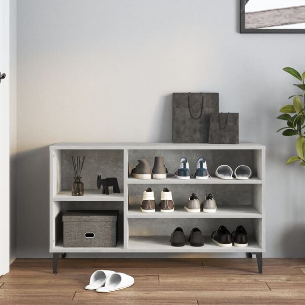 vidaXL Shoe Cabinet Concrete Grey 102x36x60 cm Engineered Wood