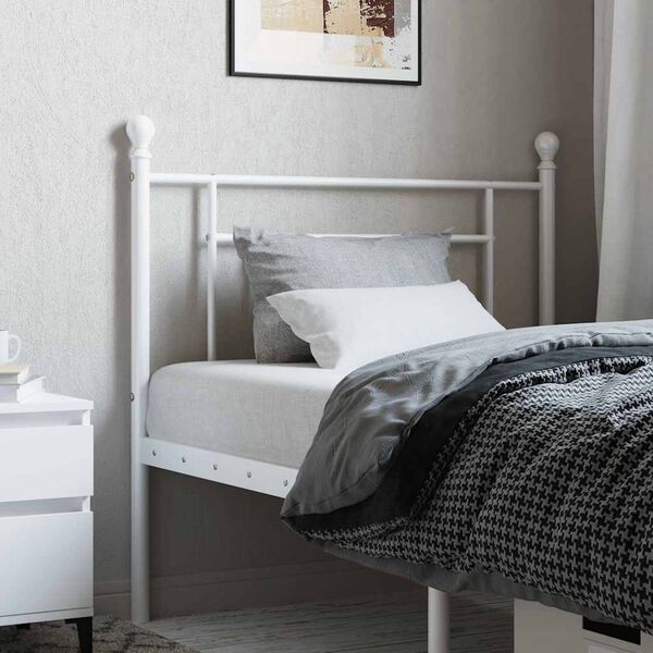 vidaXL Metal Headboard White 100 cm