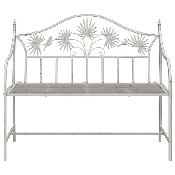 vidaXL Garden Bench White 104 x 54 x 93cm Steel
