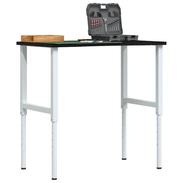 vidaXL Workbench Dark Brown 100x60x(71.5-98) cm Solid Wood Oak